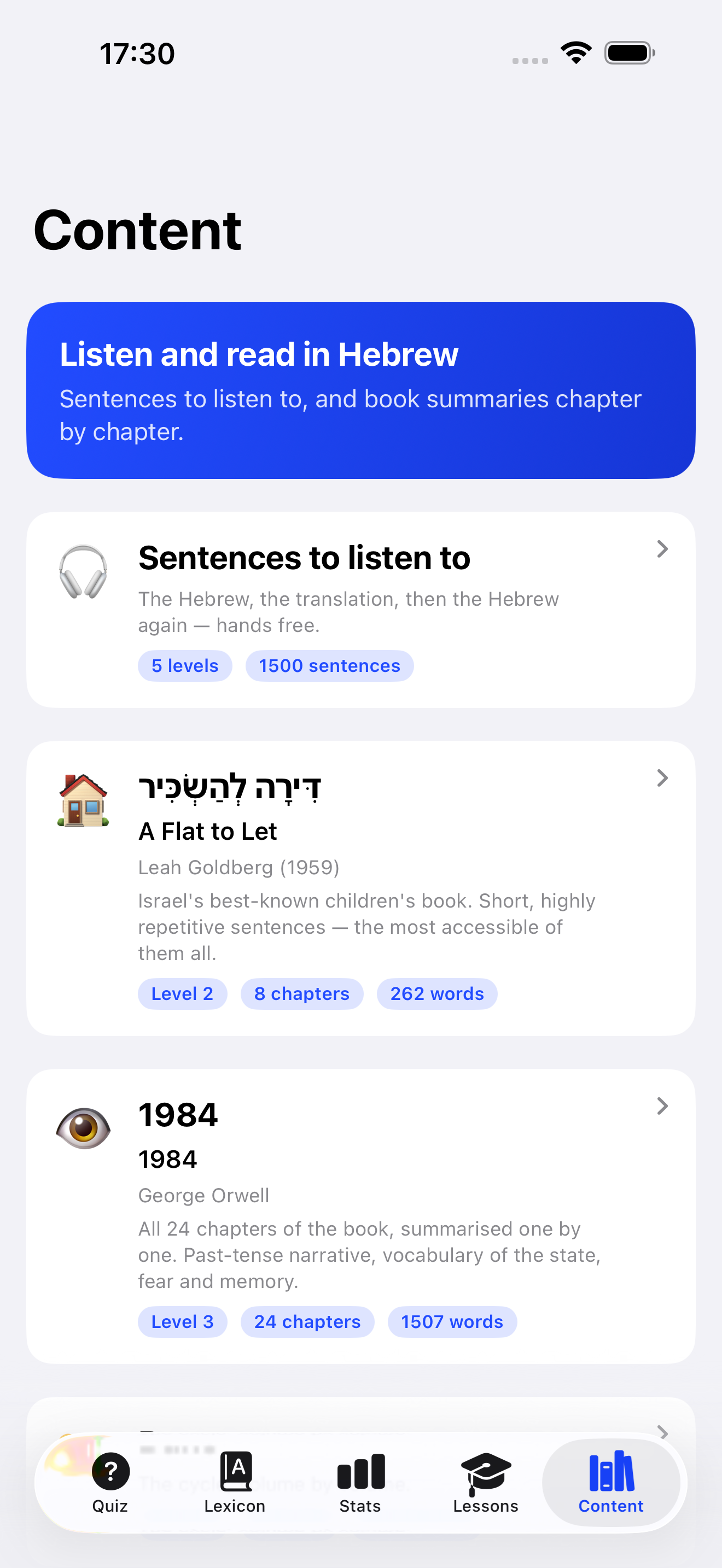 Books to read, sentences to hear